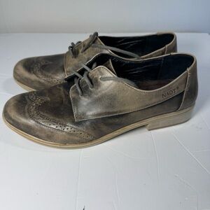 Naot Wingtip‎ Oxford Leather Shoes Women’s 10 41 Bronze Distressed Comfort Fall